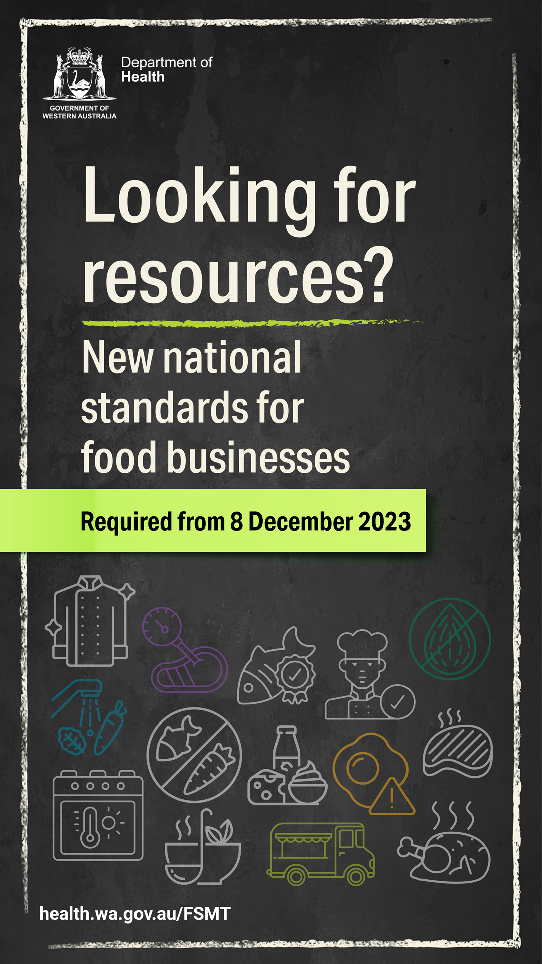 Looking for resources? New national standards for food businesses 1080x1920 social media story tile