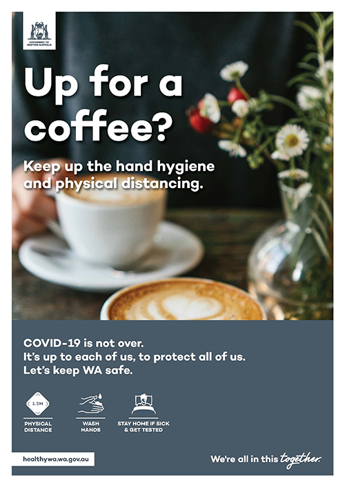 COVID-19 poster - up for a coffee