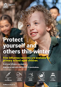 Influenza vaccination for primary school-aged poster