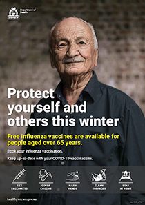 Influenza vaccination poster - old man