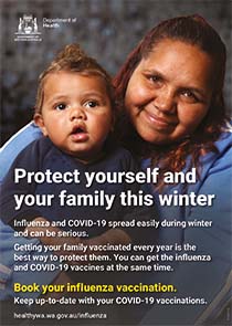 Press advert - influenza vaccination for kids aged 6 months to 5 years.