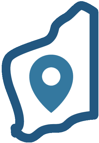 Location icon: map of WA