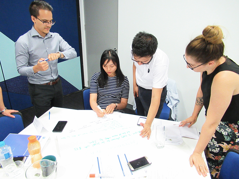 people collaborating around a table