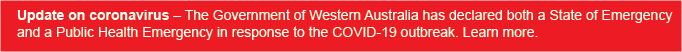 Alert banner: Update on coronavirus