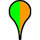 Two tone paddle, with left half green and right half orange, indicates bacterial water quality results to date are good, but primarily animal pollutant sources may elevate bacterial levels following rainfall