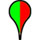 paddle, with left half green and right half red, indicates bacterial water quality results to date are good, but animal and stormwater contamination sources are likely to elevate bacterial levels to high levels following rainfall. 