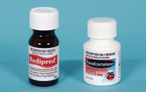 Steroid medications in bottles