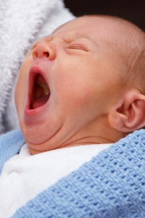 Baby yawning