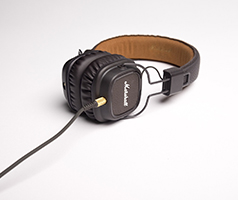 black headphones