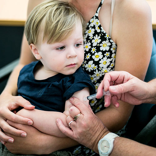 Child receiving vaccination