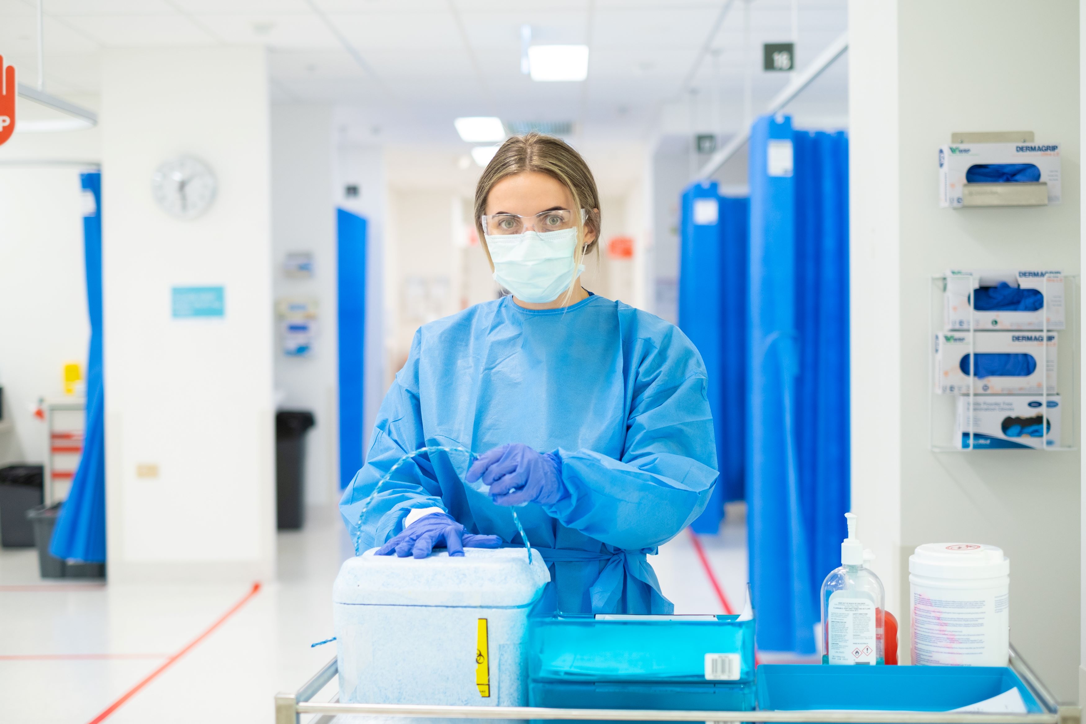 Female nurse in PPE gear