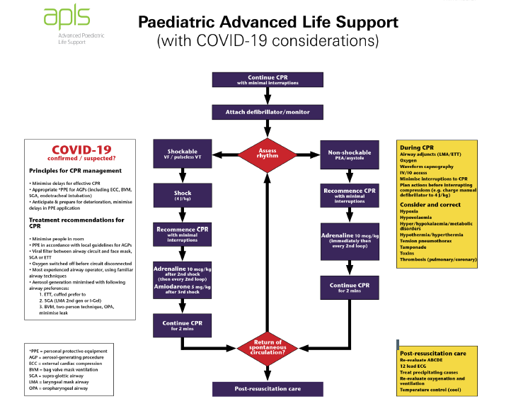 APLS Paediatric Advanced Life Support Algorithms (with COVID-19 Considerations)